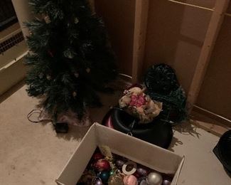 146. Chirstmas lot with tree and ornaments more $40