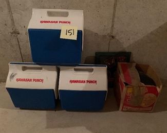 151 Hawaiian Punch Igloo Promotional Coolers and bowling ball with patches $30