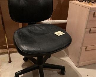 162. Leather side office chair $40