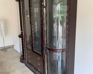193. Giant large display cabinet with glass shelves $200