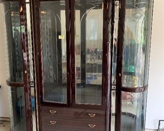 193. Giant large display cabinet with glass shelves $200
