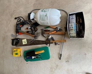 186. Tools, saw, sprayer, more $30