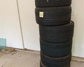 205. Porsche Plate frame and 6 tires for a Mercedes 63 ALS $200 all