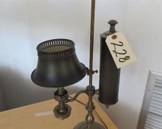 Early Style Solid brass Student Lamp - converted to electric