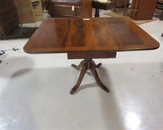  Blue Mahogany Double drawer game table by Duncan Phyfe