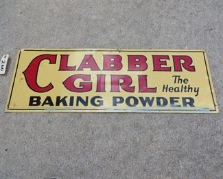 Clabber Girl baking powder tin sign double sided