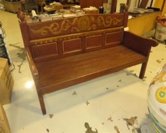 Spanish colonial Painted Bench