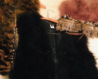 so many fur and feather vests (most from Raphael's)