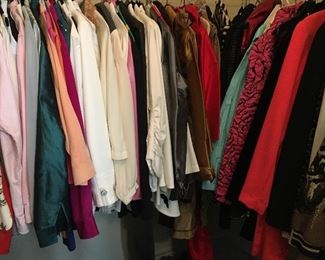 3 closets filled with designer ladies shoes and clothes