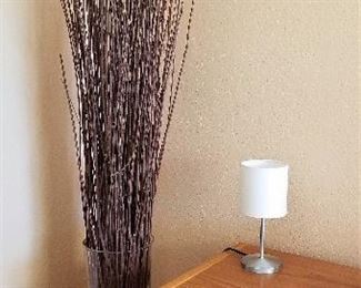 Very large glass vase and florals - $95.00
