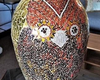 Large Mosaic Owl urn - $125.00