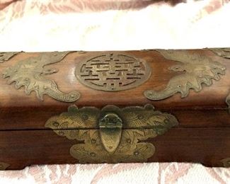 Early Asian Wood/Brass Box