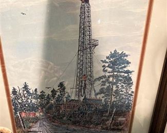 Texas oil well art by Al Richardson (1977)