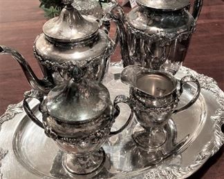 Silver plate tea service