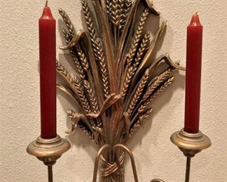 One of two wall sconces