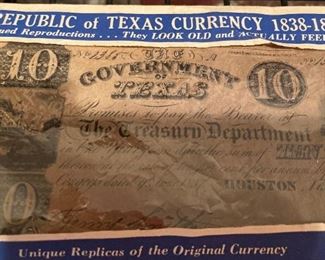 Currency from The Republic of Texas