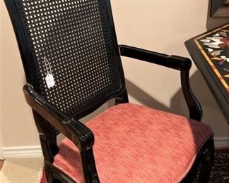 One of two cane back chairs