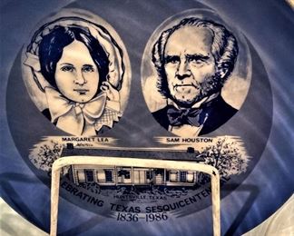 Margaret Lea /Sam Houston plate (Margaret Lea Houston was First Lady of the Republic of Texas during her husband Sam Houston's second term as President of the Republic of Texas.)