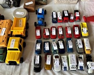 Toy trucks and cars