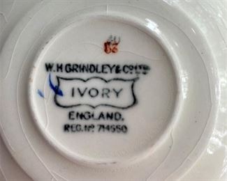 W.M. Grindley "Ivory" bluebonnet china