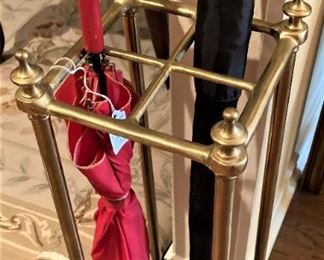 Antique brass cane/umbrella holder