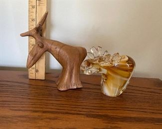 Wood Moose and Glass Moose $8.00