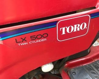 Toro LX500 riding mower.