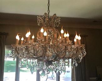 Stunning antique cut crystal chandelier!  Amazing condition!
LARGE