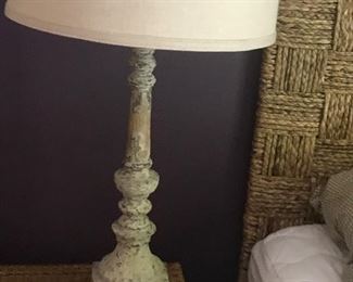 Antiqued painted lamps 