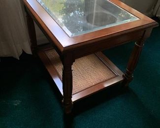 $95- Glass top end table 