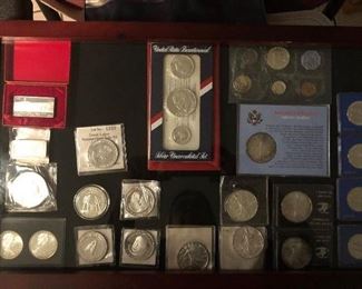 Silver coins,medals,and collections