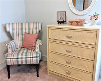 Vintage Chair with 4 drawer chest and mirror