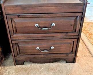 Matching nightstand to cannonball bed