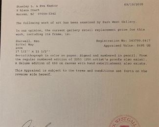 Eiffel Way lithograph by Shotwell 