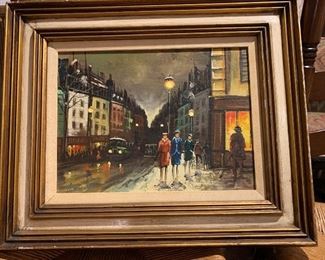 Antique painting Andre Masset 20th C. original painting