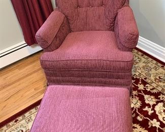 Chair and ottoman wine colored 