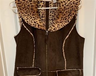 Chico's size 1 foux fur vest