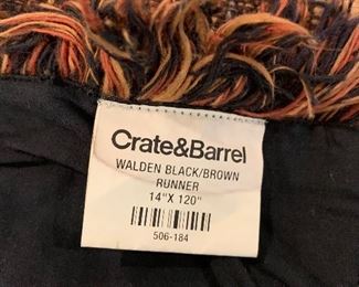 115 L x 15 W  Walden Black/Brown Crate & Barrel table runner