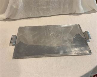 Stainless steel serving tray 