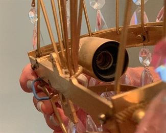 Crystal sconces imported from Sweden. (2)