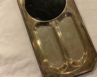 Silver plated cheese and cracker tray by Sheffield 