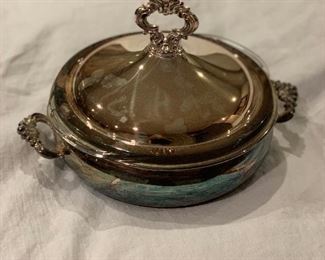 Small silver plate serving dish