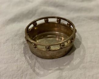 Silver plated wine bottle holder