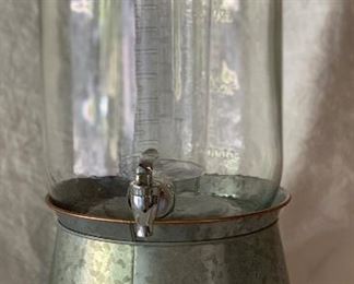 Beverage dispenser w/ice chamber and metal stand