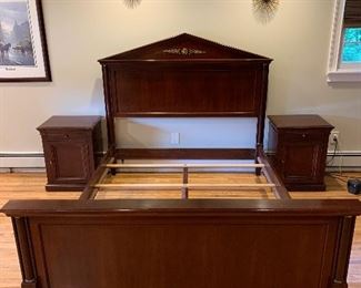 Ethan Allen queen size bed with 2 night stands