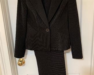 Liz Claiborne black pant pinstripe pant suit 8 P