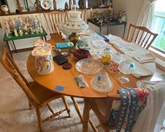 Maple table with six chairs