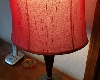 Metal Base Red Lamp