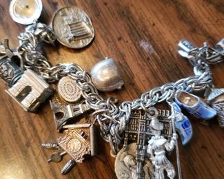 Sterling and Pewter Charm Bracelet