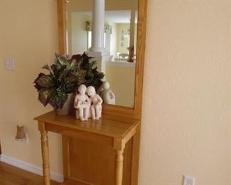 Oak Hall Stand with Mirror